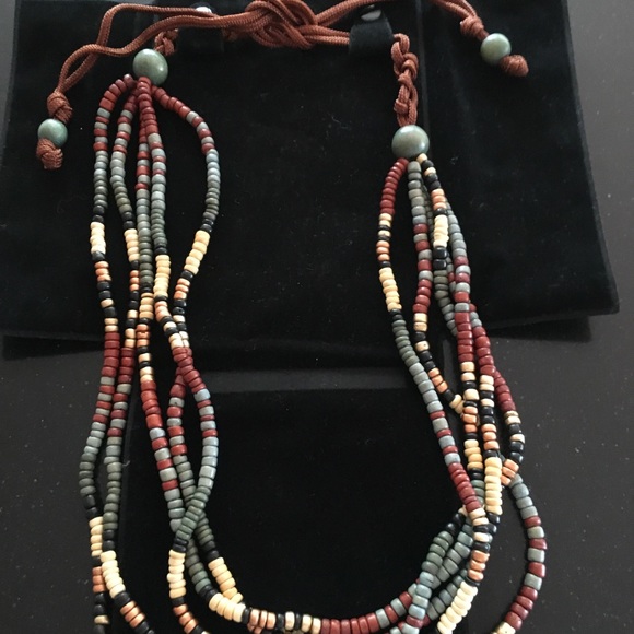 Wooden bead necklace. Boho style. - Picture 2 of 3